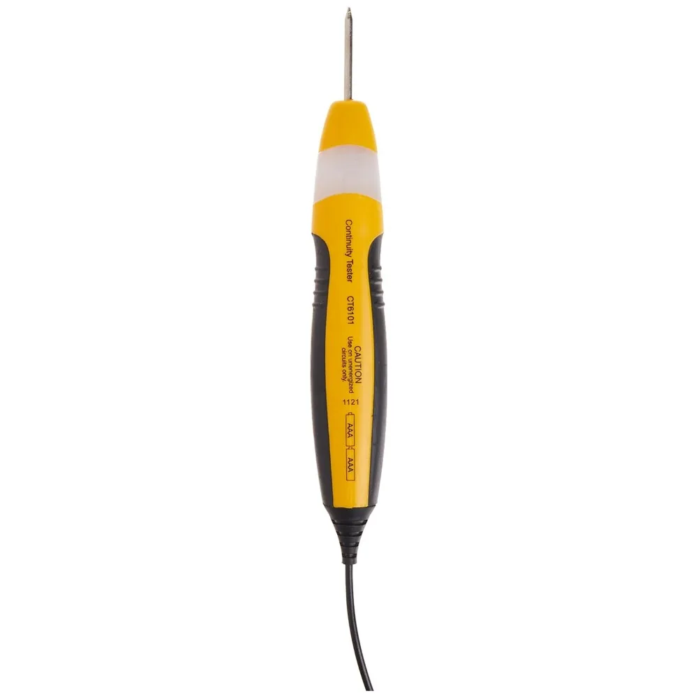 Probador de continuidad de alta resistencia con 2 rangos, cable de 36 pulgadas en amarillo para pruebas eléctricas