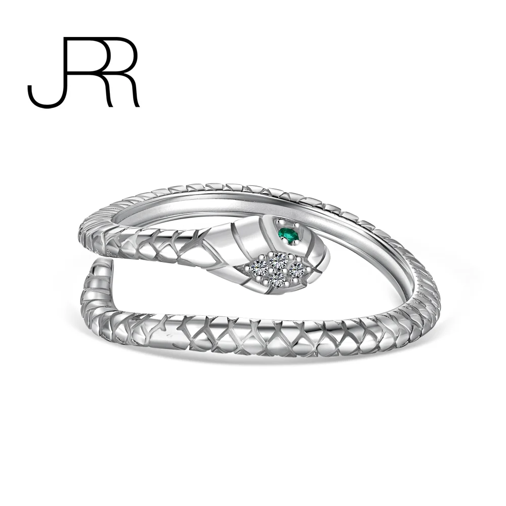 

Новое поступление, модное кольцо JRR из стерлингового серебра 925 пробы с уникальным регулируемым открытым драгоценным камнем в виде змеи на удачу, ювелирные изделия, бесплатная доставка