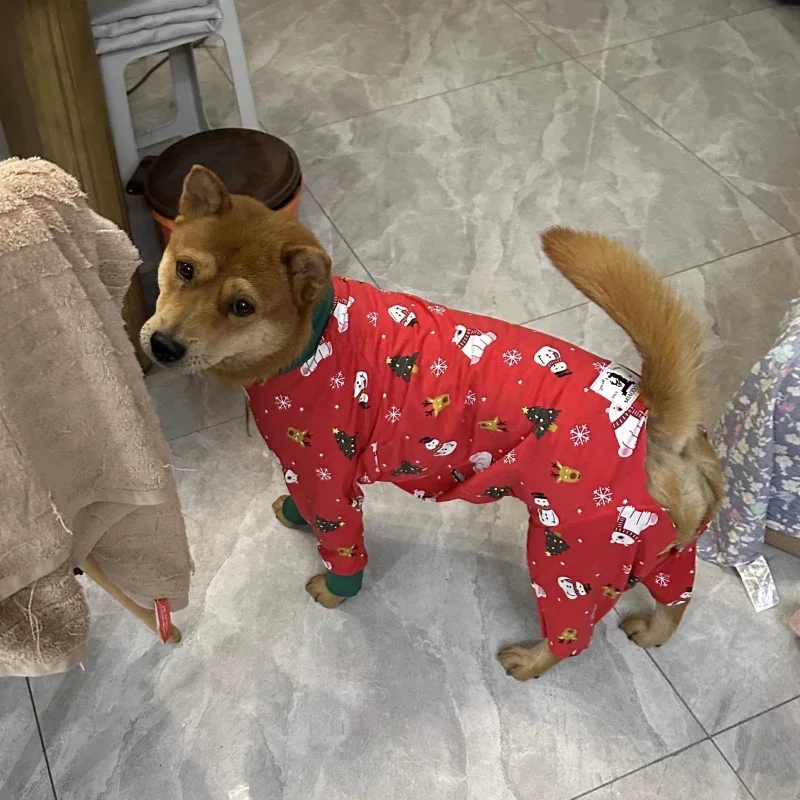 Christmas Dog Clothes Big Dog Costume Jumpsuit Japanese Akita Shiba Inu Border Collie Labrador Husky Golden Retriever Clothing