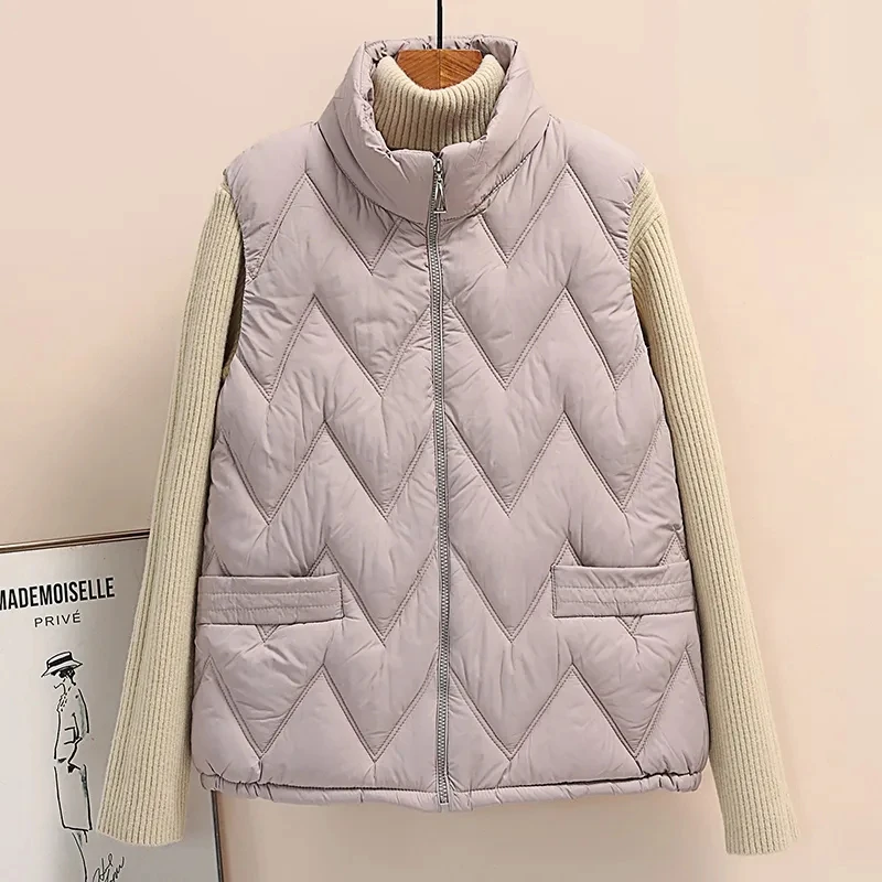 2024 neue Puff weste Frauen Winter ärmellose Puffer jacke Frauen warme Baumwoll jacke Weste Strickjacke koreanische Mode Mäntel Kleidung