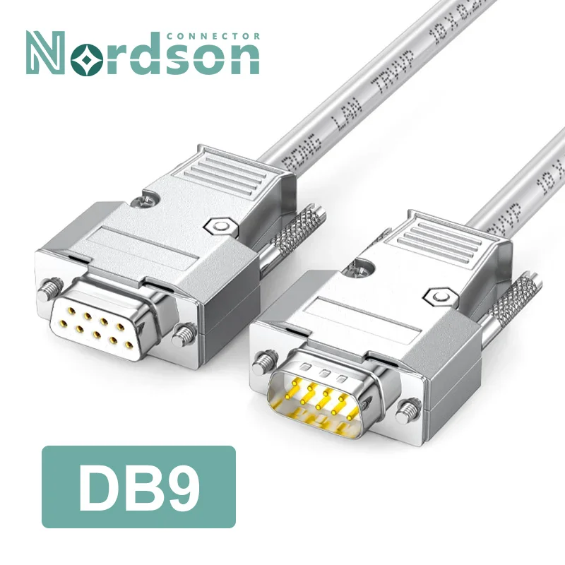 DB9 Male to Female Industrial Grade Serial Port Cable 9pin High Flexibility Drag Chain Line RS232/485 Shield Connector 1M/3M/5M