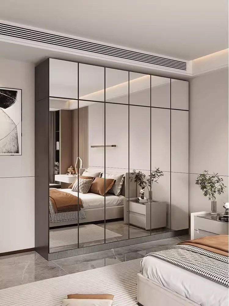 

Wardrobe home bedroom Internet celebrity mirror cloakroom light luxury simple modern wardrobe master bedroom combination cabinet
