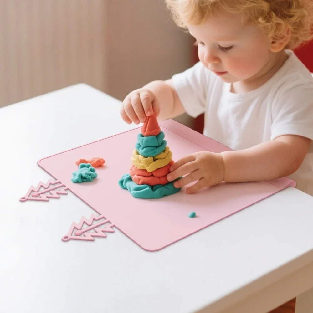 Silicone Dining Mat Household Simple Teething Edge Table Pad for Baby Anti Fall and Anti Dirty Children's Tableware Feeding Mat