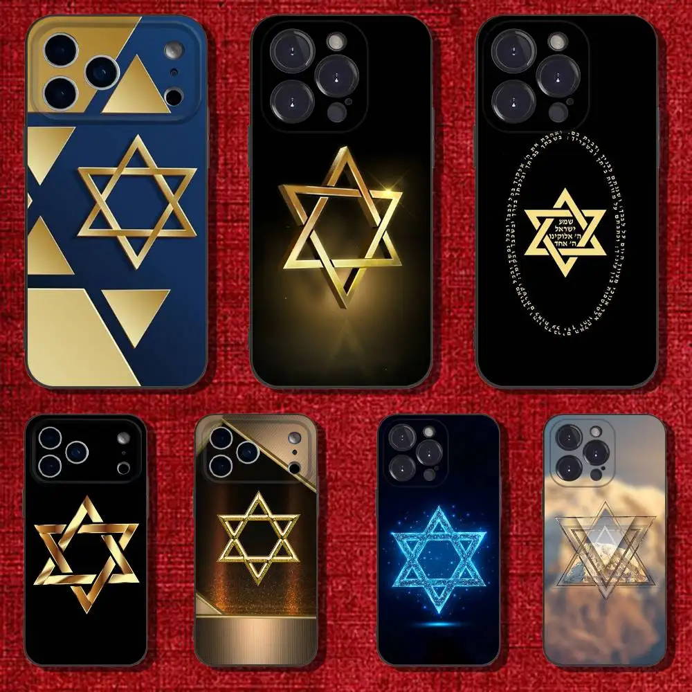 

Jewish star Phone Case For iPhone 6,17,16,15,14,13,12,11 Plus,Pro Max,XS,X,XR,SE,Mini,8,7,Soft Silicone Black Cover