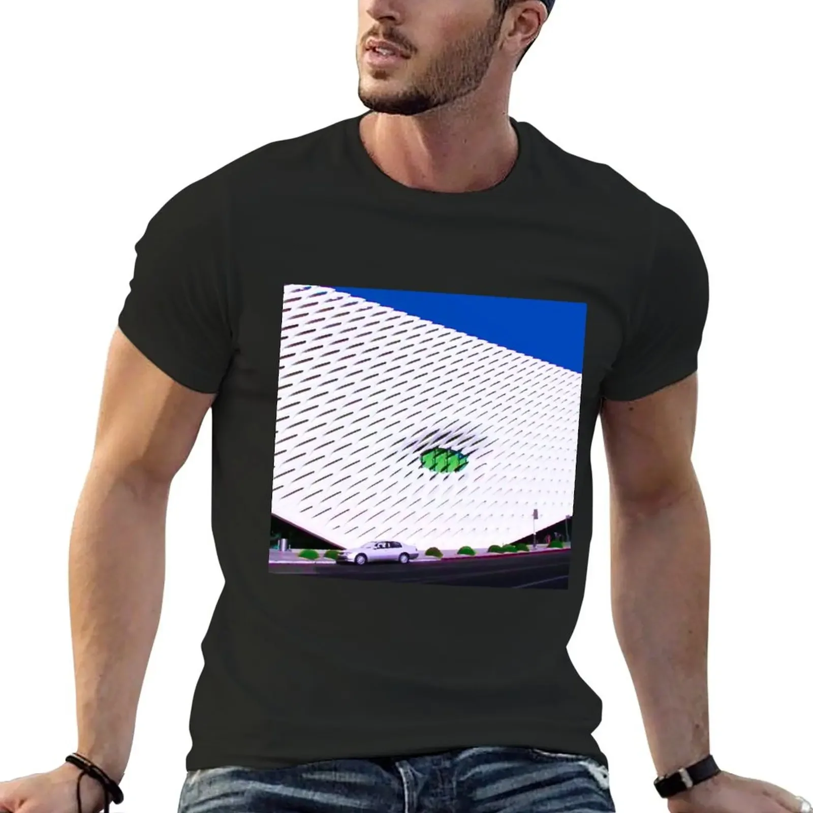 

The Broad Museum in Dowtown Los Angeles, CA T-Shirt blue archive graphic shirts clothes for men