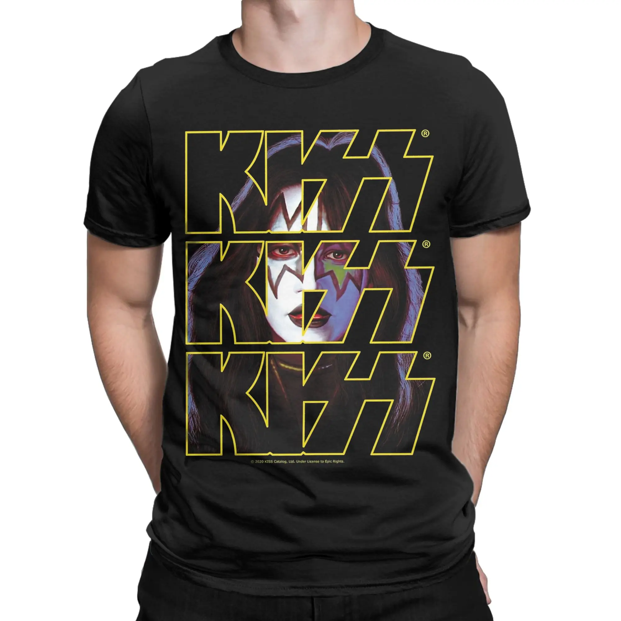 

Новинка KISS Band Triple Logo Spaceman Ace Frehley футболки мужские с круглым вырезом из чистого хлопка футболка с коротким рукавом новая одежда