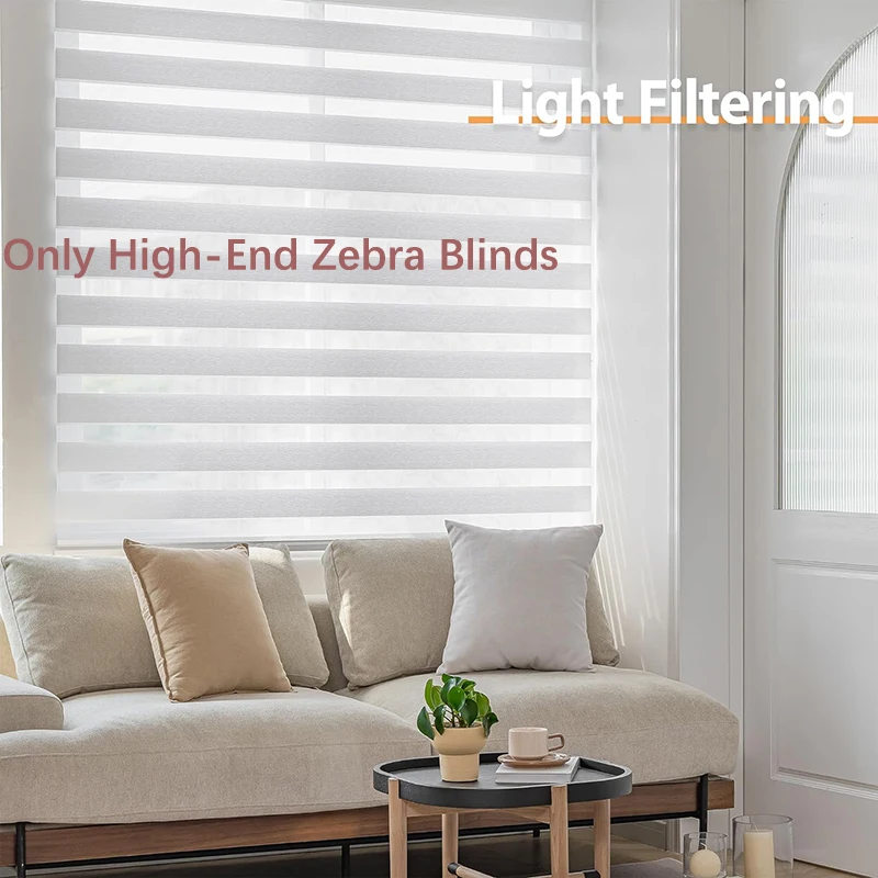 Custom Size Zebra Blinds, Semi Blackout Window Blinds, Privacy Light Filtering for Day and Night, Roller Blinds for Windows