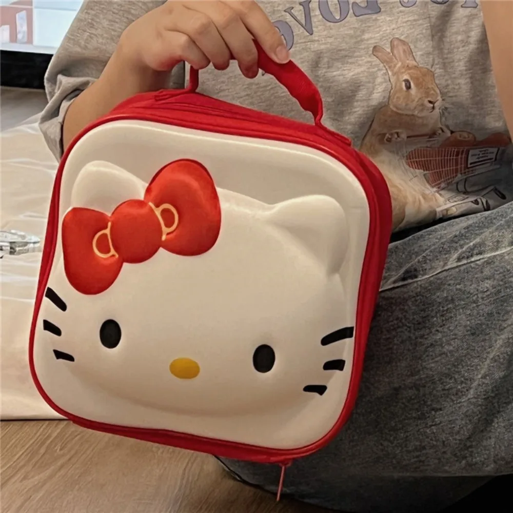 Miniso Sanrio Cartoon Cat Portable Cosmetic Bag Female Large Capacity Portable Travel Toilet Bag Skin Care Product Storage Box