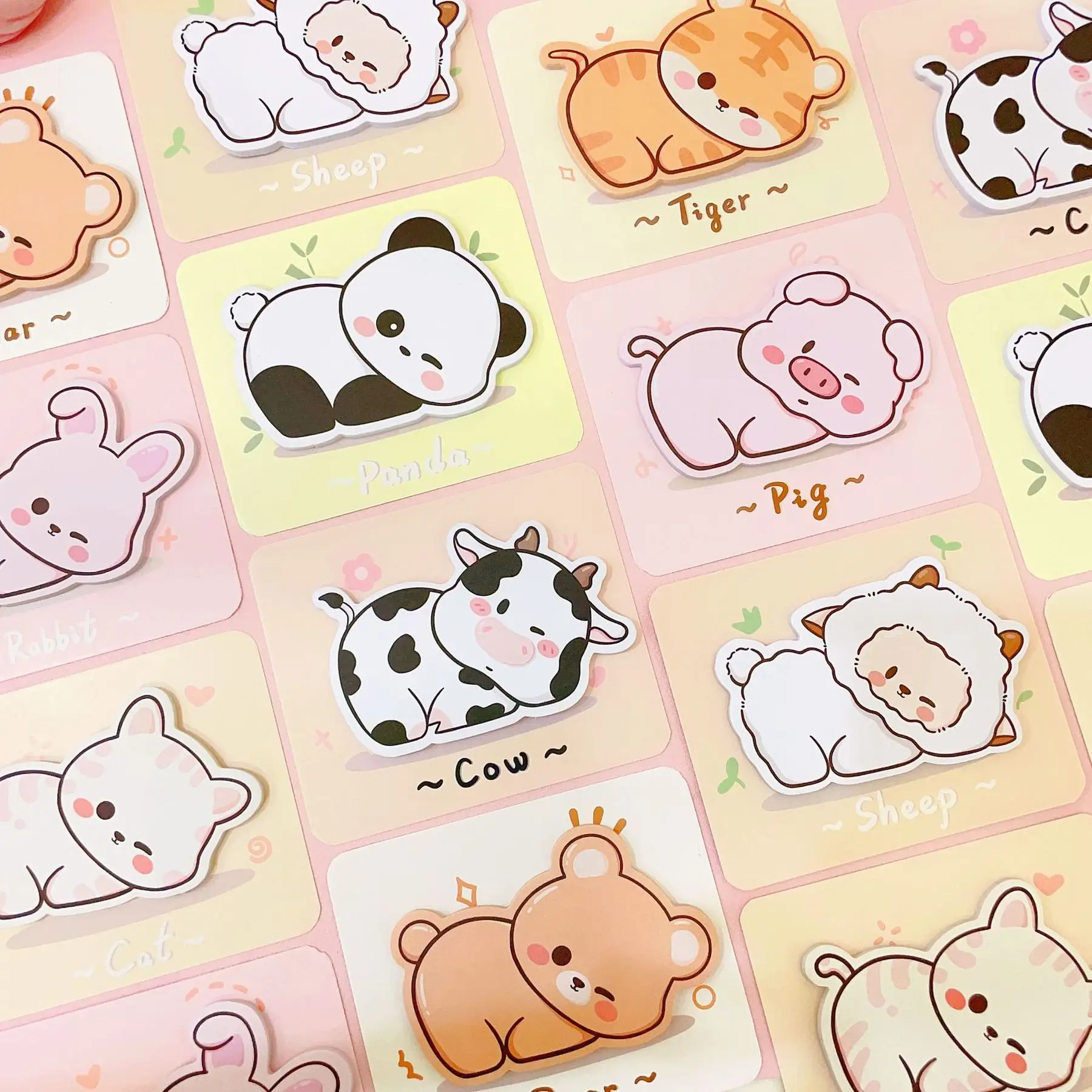 1 Piece Lytwtw's Adhesive Cute Cartoon Animal Notes Notepad Memo Pad Office School Supplies Stationery Sticker