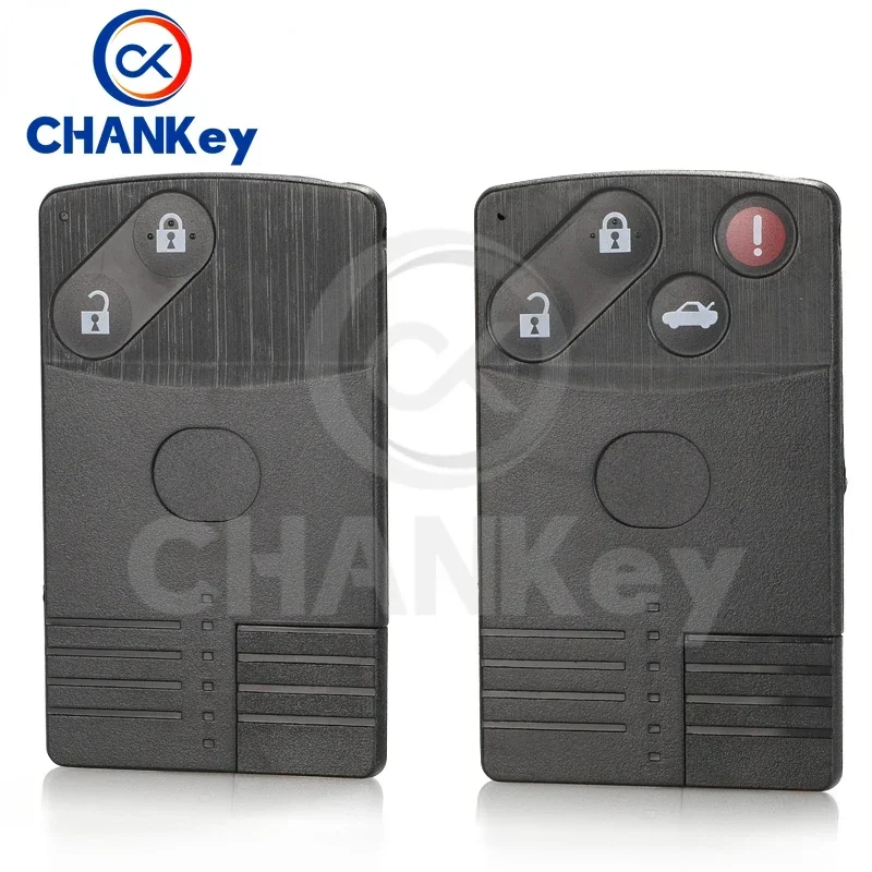 

CHANKey Replacement Remote Smart Key Card Shell 2 / 4 Buttons For Mazda 5 6 CX-7 CX-9 RX8 Miata MX5 Uncut Blade FOB Case