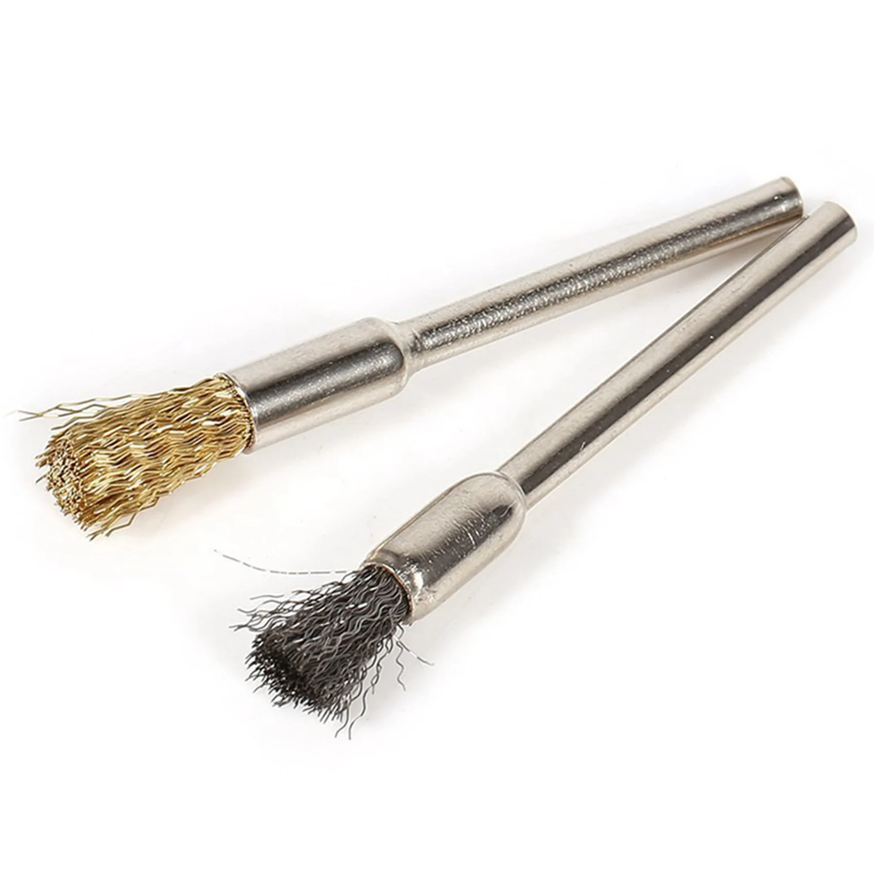 B28C-132 Buah Set Sikat Kawat Baja Kuningan Cangkir Roda Sikat Kawat Mini 1/8 Inci (3Mm) Batang