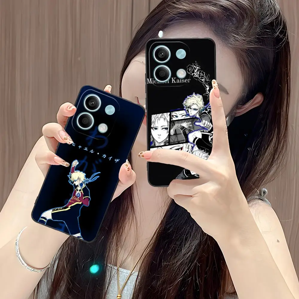 Blue Lock Michael Kaiser Phone Case for POCO M6 M5 M4 M3 X7 X6 X5 X4 X3 F6 F5 F4 Pro GT 5G Colour Printing Cover Luxury