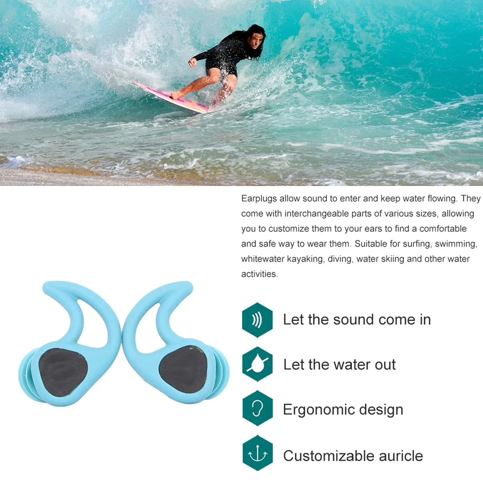 Tappi per le orecchie da nuoto tappi per le orecchie in Silicone morbido tappi per le orecchie impermeabili immersioni Surf Swim Water Proof Touch auricolari Set da Snorkeling