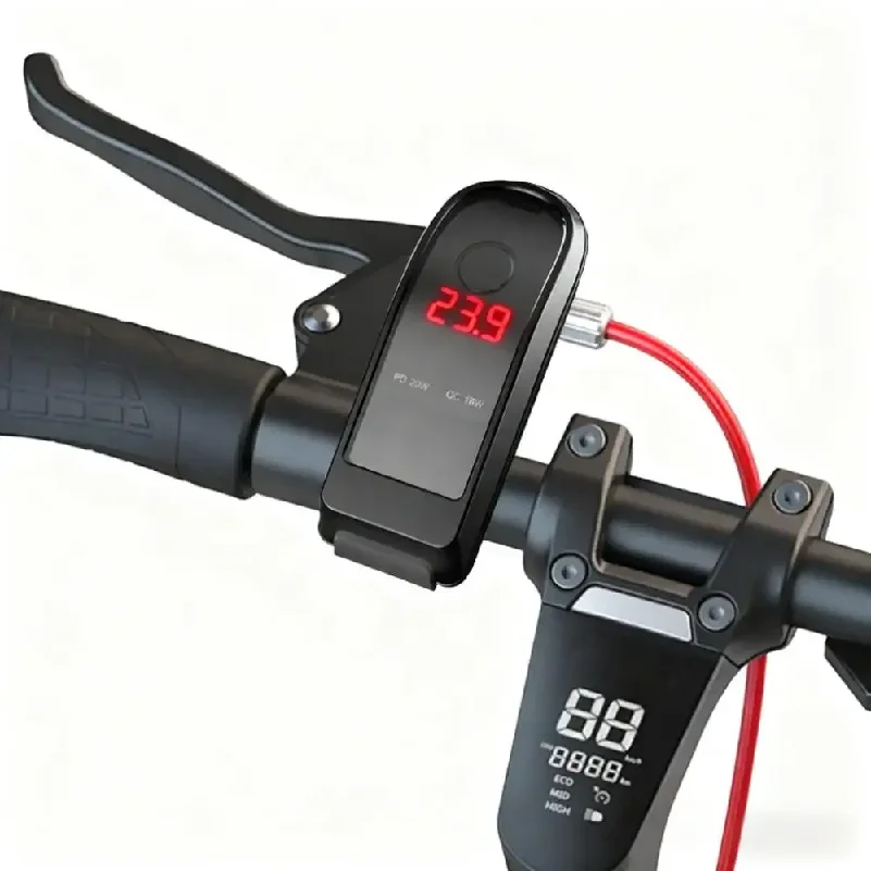 

PD+QC3.0 Motorcycle USB Fast Charger Motorcycle Handlebar Mounting Bracket Charger Dual USB with Switch Voltmeter Waterproof