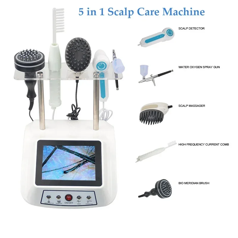 5 in 1 High Frequency Hair Growth Vibration Massage Comb Machine with Scalp Detector Repair Damaged Hair Treatment