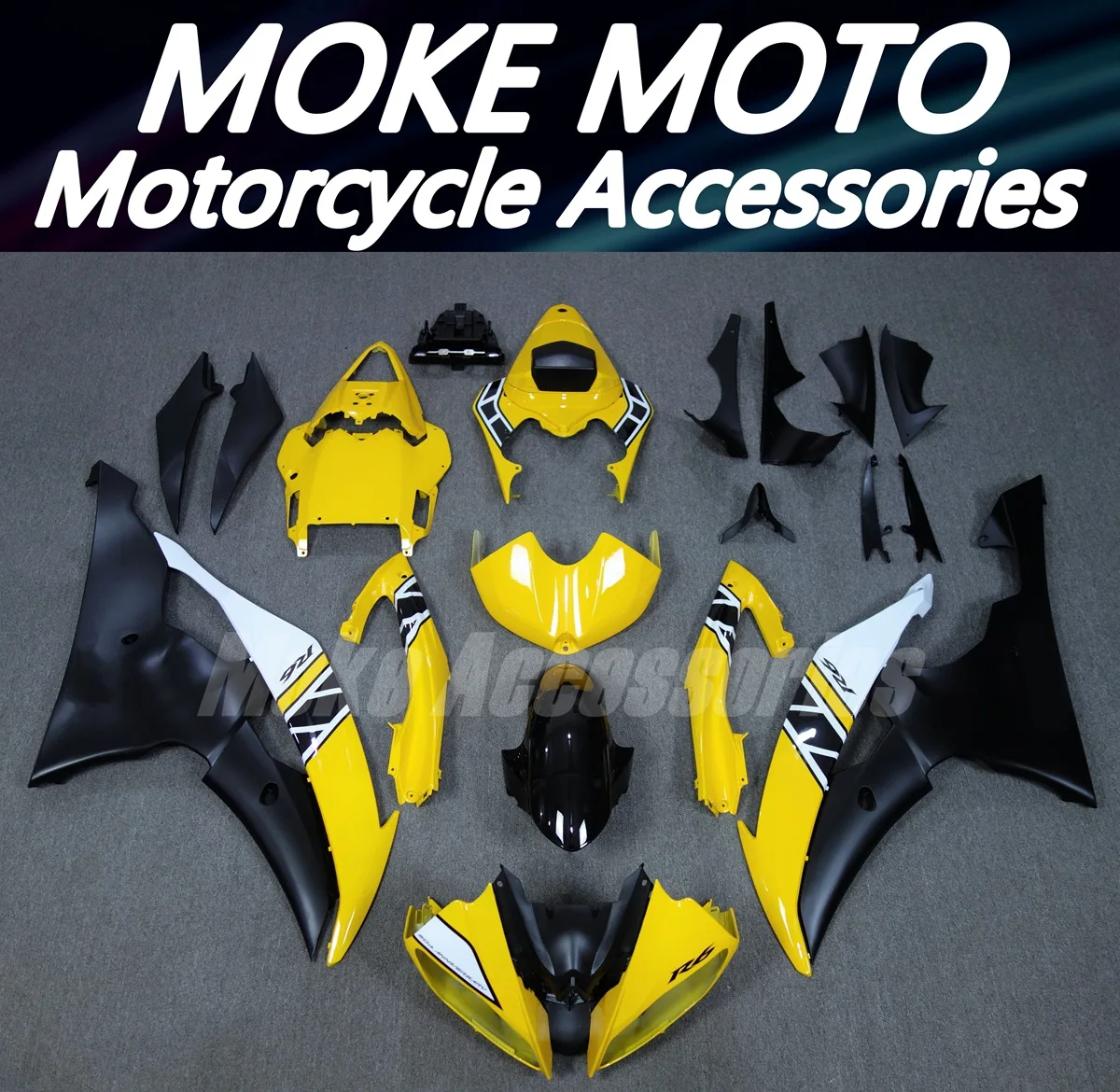 

Moke moto Motorcycle Fairings Kit Fit For R6 2008 2009 2010-2014 2015 2016 Bodywork Set ABS Injection New Black Yellow
