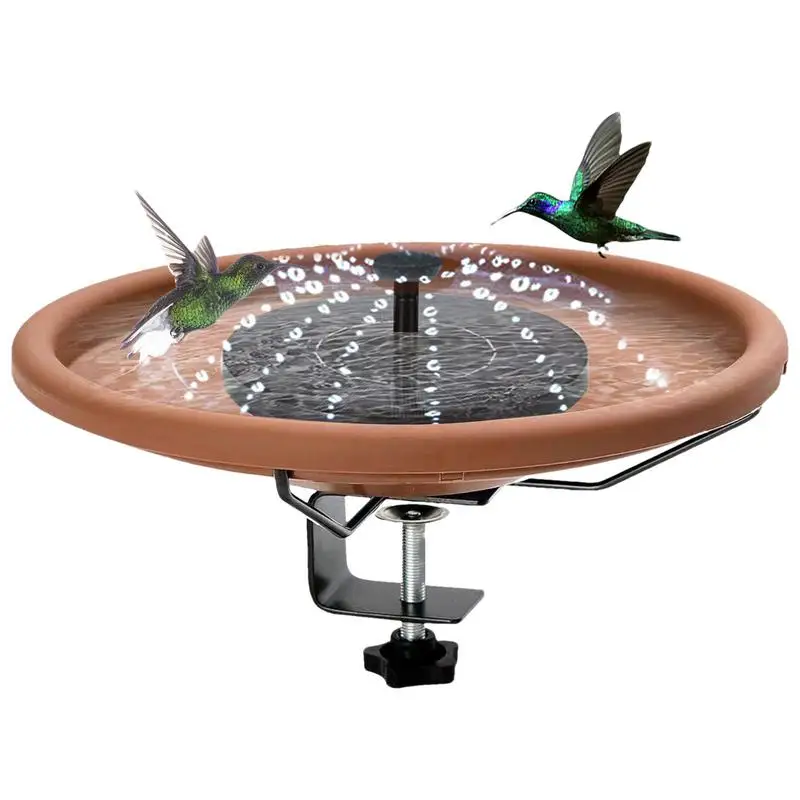 

Bird Bath For Deck Railing Balcony Railing Bird Feeder Solar Fountain Garden Decorations Fence Clamp Bird Bath Fountains For