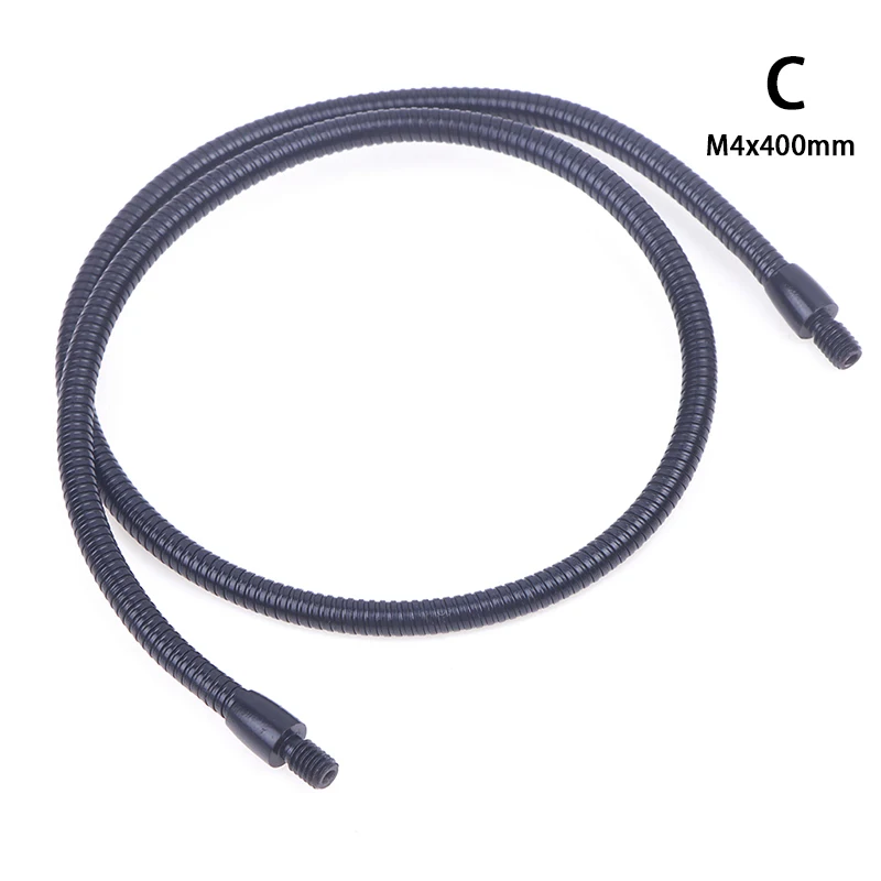 Manguera de posicionamiento de micrófono LED M4 negro y plateado, dos dientes externos, tubo de serpiente Flexible M4