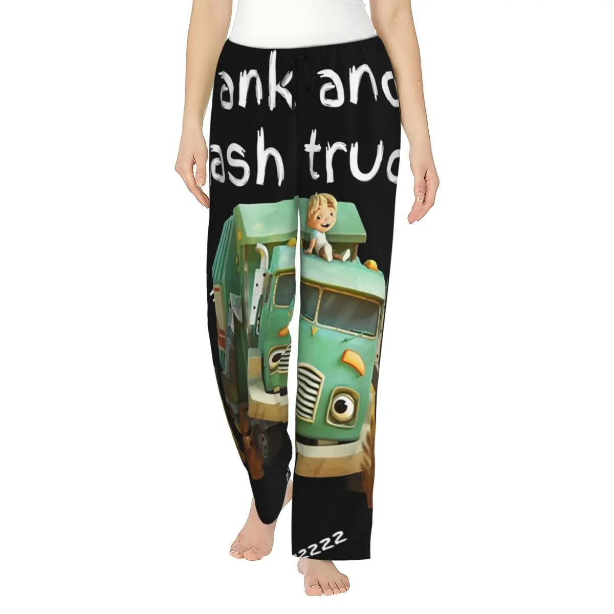 

Custom Trash Truck Women Pajama Pants Lounge Sleep Sleepwear Bottoms with Pockets