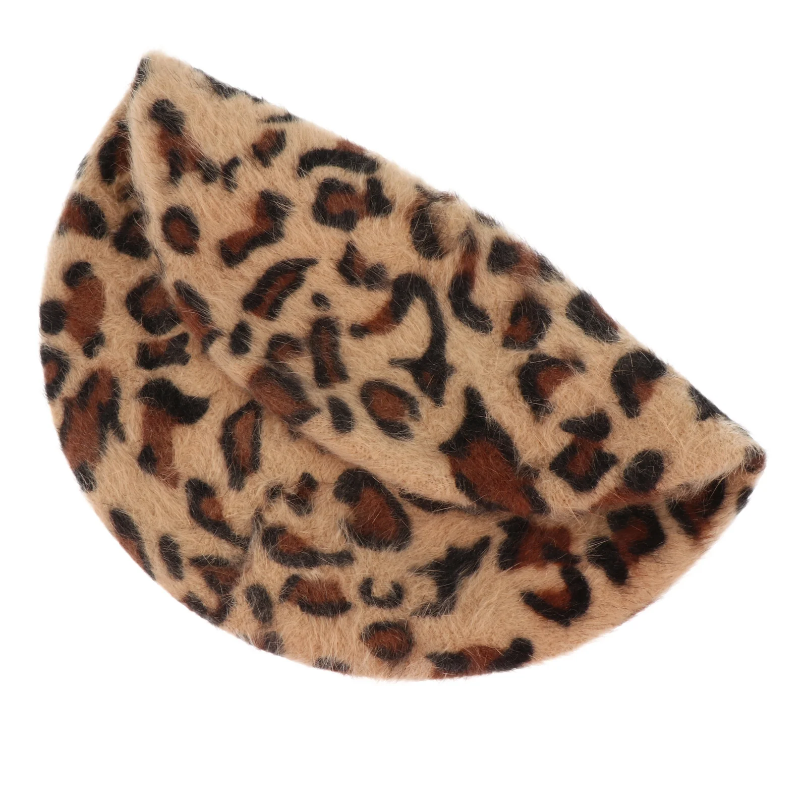 Fashion Women Fall Beret Hat Warm Leopard Printed Artist Beret