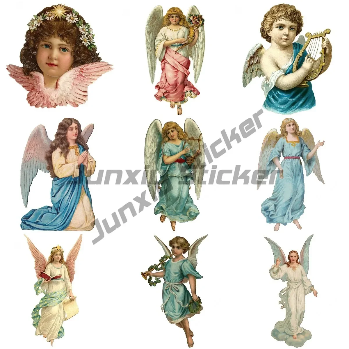

Classic Vintage European Angel Mercy Saints Mural Style Customized Art Car Stickers Home Vinyl Self-adhesive Decals Wall Sticker