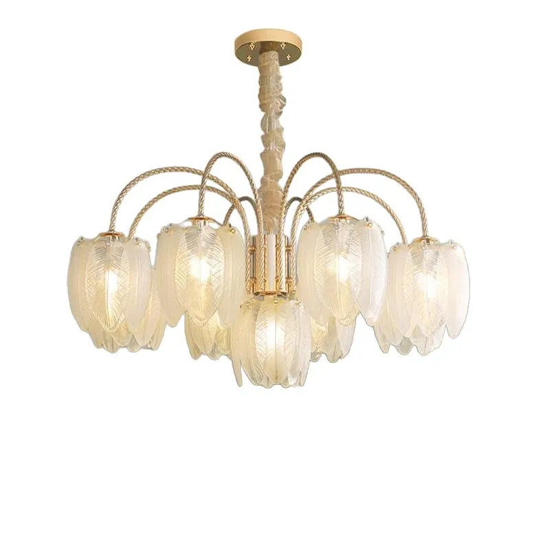 

Light luxury lamps, living room glass lights, French cream style simple modern master bedroom dining lights