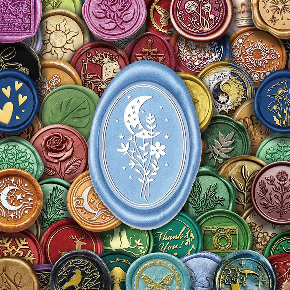 10/30/64pcs Vintage Embossed Wax Seal Graffiti Stickers Retro Aesthetic Decals Toy DIY Phone Stationery Laptop Cute Sticker Pack