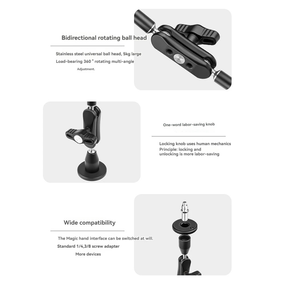 ABZW 스마트폰 브래킷 매직 암 카메라 관절형 유연한 벽 마운트 데스크 클램프 태블릿 스탠드