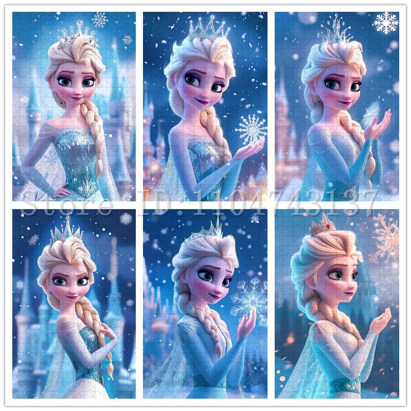 

Пазлы принцессы Диснея Эльзы, 108/300/500/1000 шт., головоломки с мультяшными фильмами «Холодное сердце», игрушки для снятия стресса