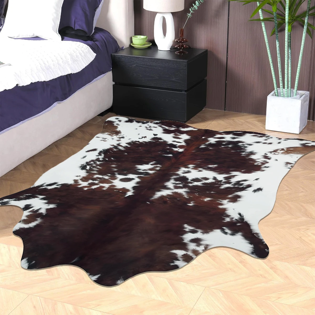 Dicke Kunstfellteppiche für die Winter-Weihnachtsdekoration, künstliche Rindslederteppiche für Schlafzimmer und Wohnzimmer