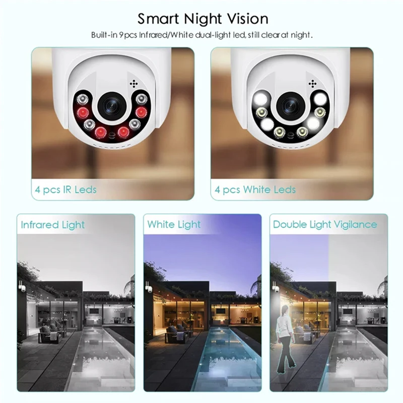 كاميرا مراقبة فيديو ، حماية أمنية ، فيديو خارجي ، CCTV ، رؤية ليلية ، شاشة IP66 ، 2 ميجابكسل ، واي فاي