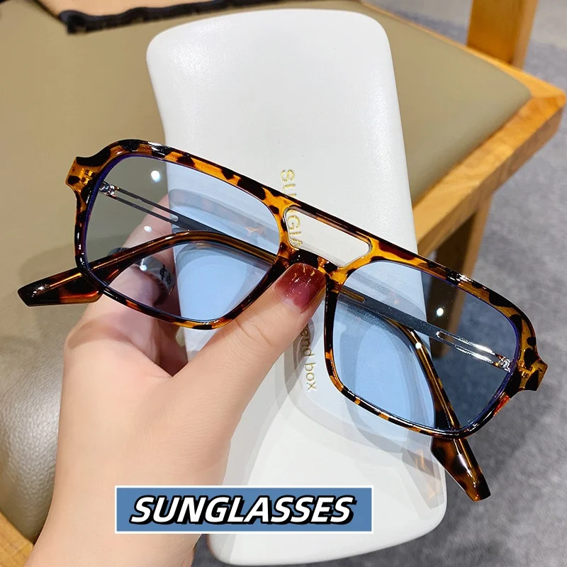 

New Personalized Double Beam Sunglasses Fashionable UV Resistant Sunglasses Outdoor Eye Protection Eyeglasses for Men Women