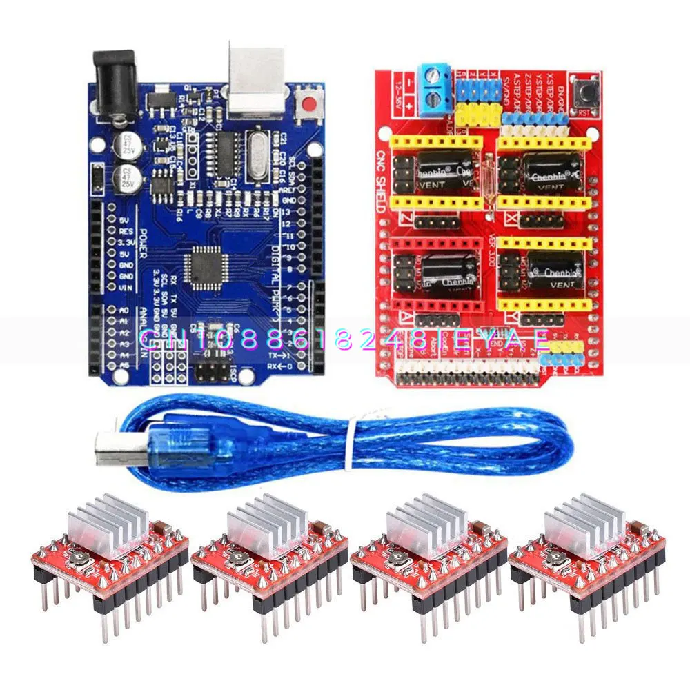 For UNO-R3 CNC SHIELD V3 Engraving Machine Expansion Board Kit A4988/DRV8825