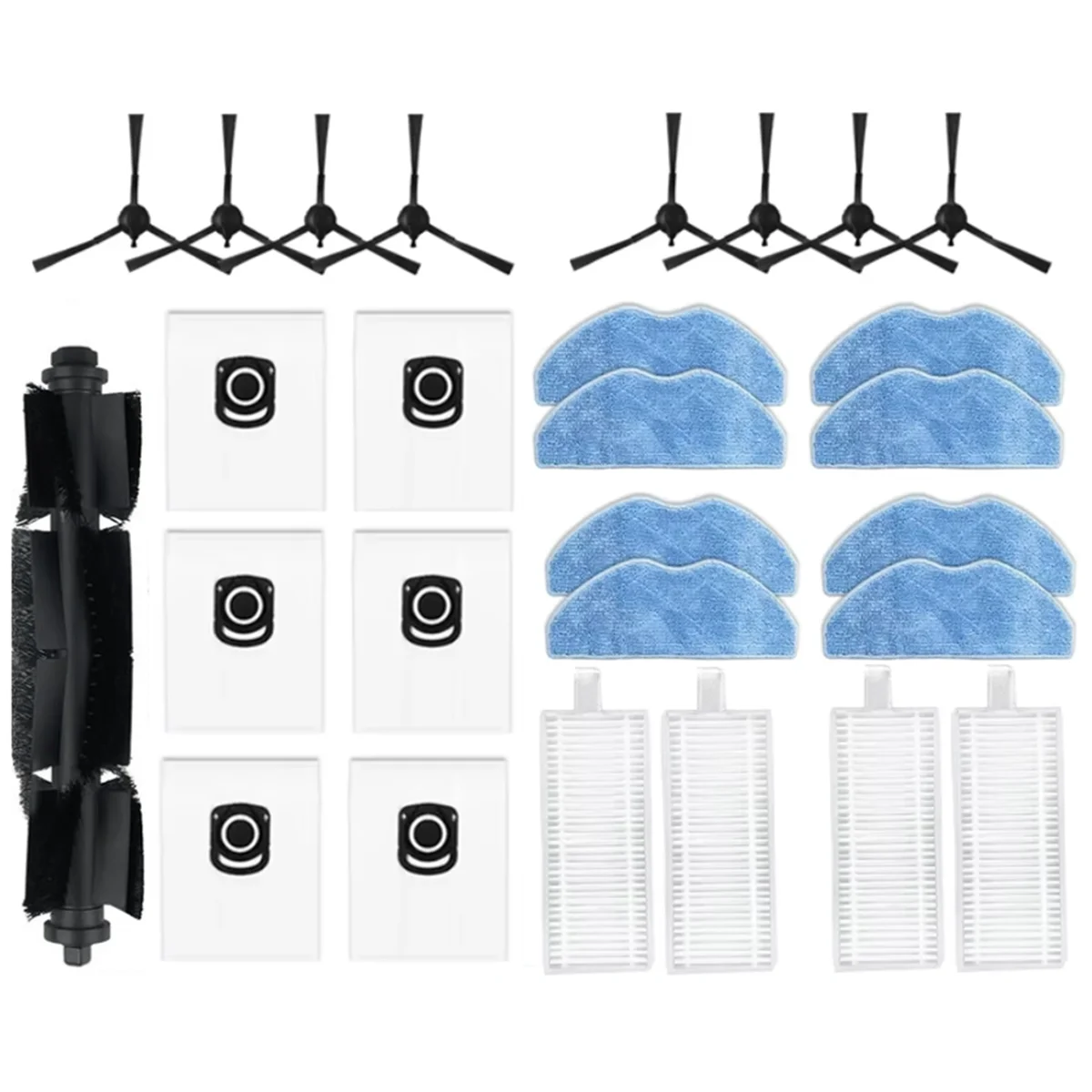 

BABZ 27PCS for Tefal X-Plorer Serie 75 S+ RG8597 Vacuum Accessories Main Roller Side Brush Hepa Filter Mop Cloth Dust Bag
