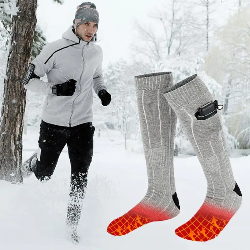 Skarpety elektryczne 4000mAh zasilane bateryjnie skarpetki termiczne na zimną pogodę dla mężczyzn kobiety ocieplacz do stóp do jazdy na świeżym