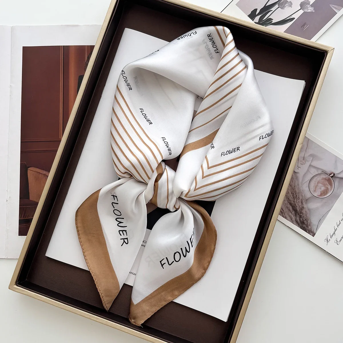 

Роскошный шарф с принтом для женщин, элегантная сумка с лентой, женская повязка на голову, цветочные шейные шарфы, шейный платок, банданы для пляжных путешествий