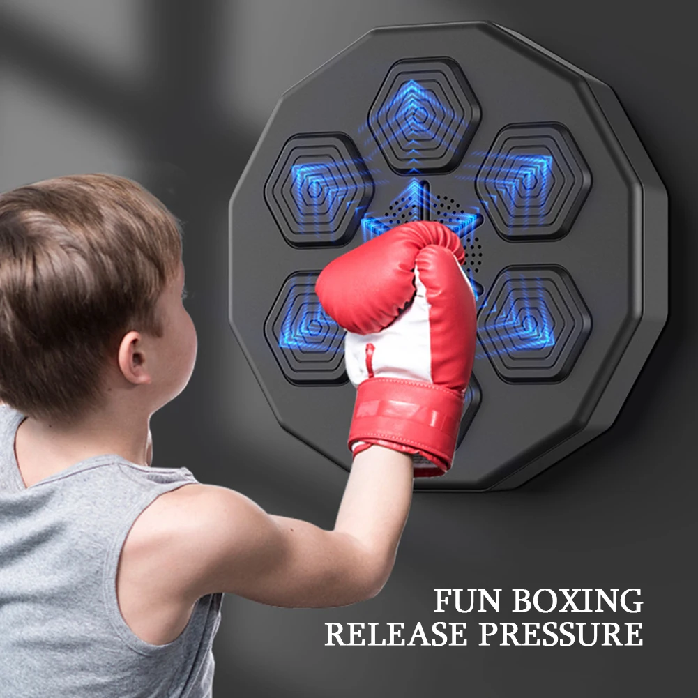 Boxing Wall Target Boxing Pads LED Light Music Rhythm Wall Target with Boxing Glove 2500MAH Rechargeable Battery for Kids Adult