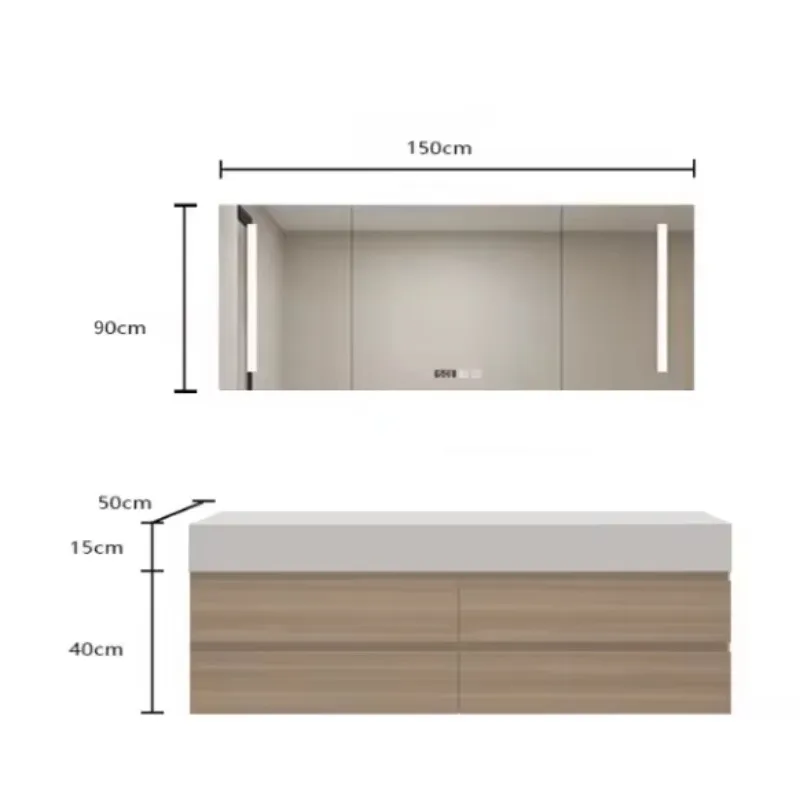 Bathroom Cabinet Combination Seamless Wash Basin Cabinet Toilet Washing Table