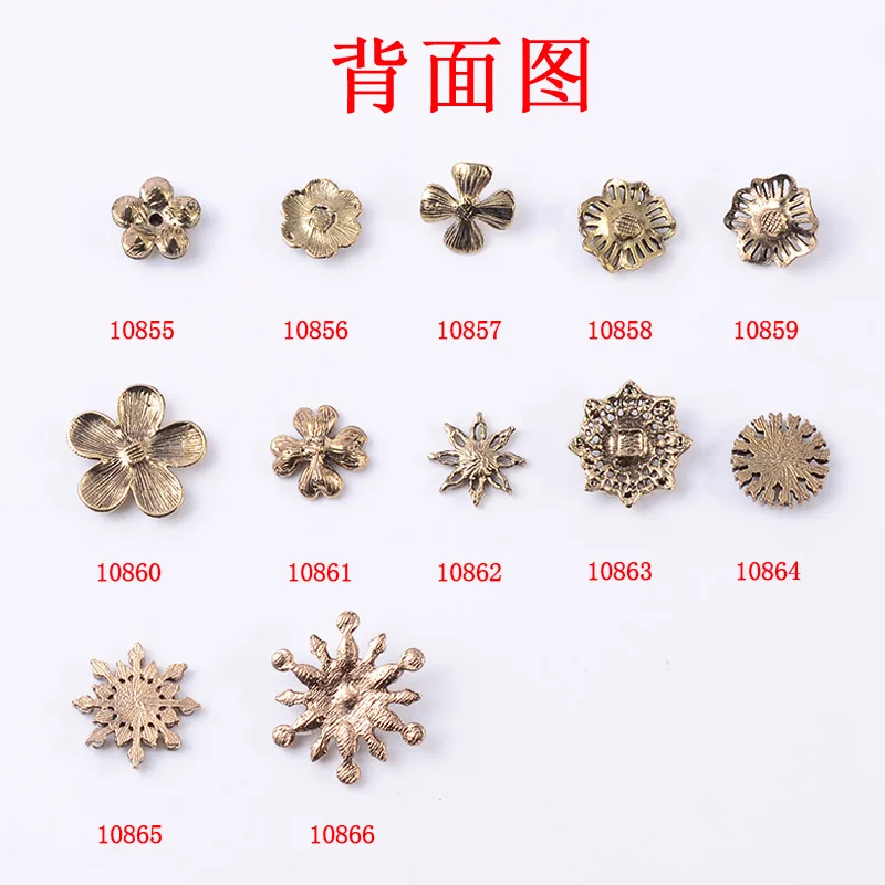 Retro court flowers old jewelry accessories, diamond-encrusted flower disc buckle alloy accessories, headgear clothing accessori