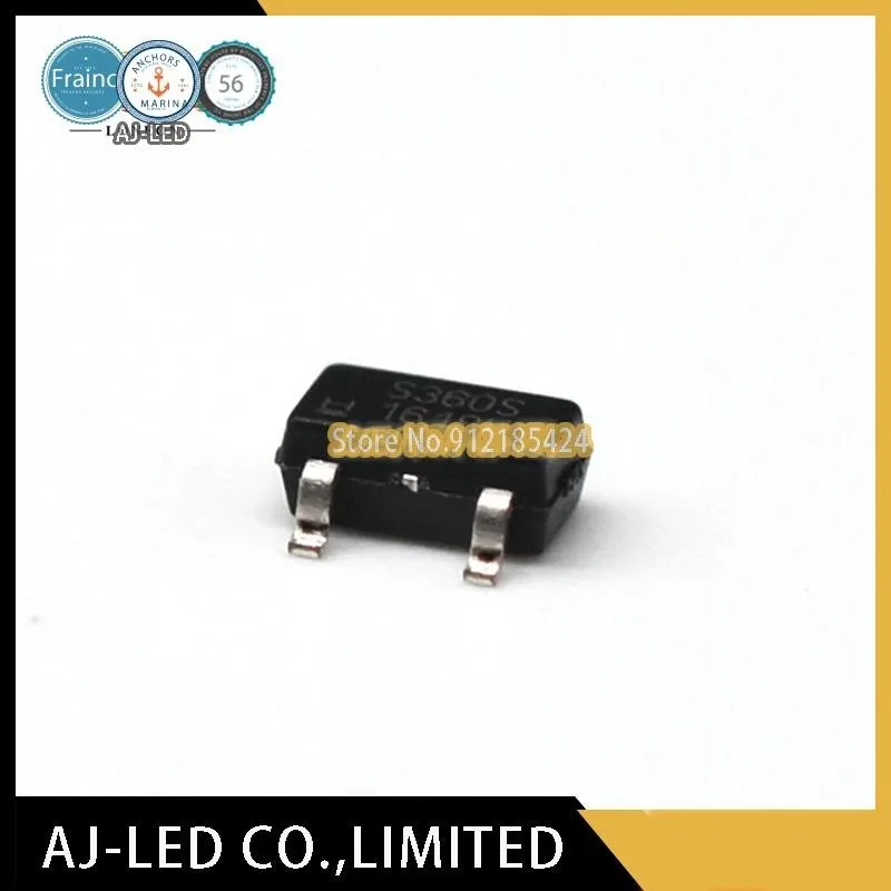 10 unids/lote SS360ST bloqueo Bipolar efecto Hall Sensor magnético marca: S360S SMD SOT23
