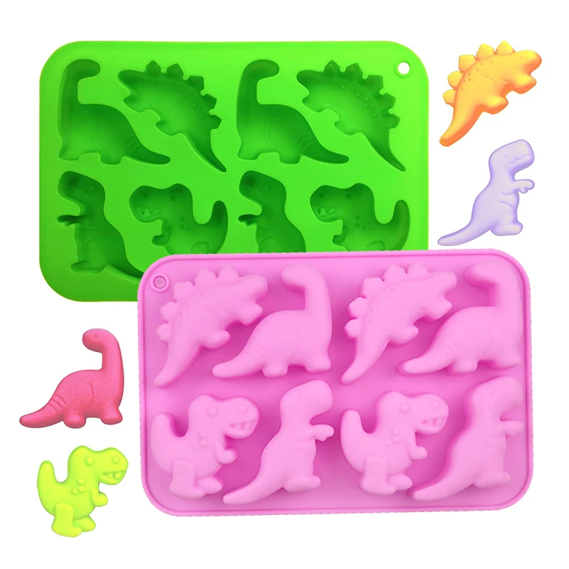 Dinosaur Jello Silicone Mold Chocolate Dino Treats For Kids Birthday Party Candy Crayon Cute Soap Cupcake Topper Decorating Tool