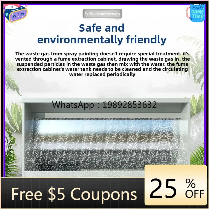 

AB Vertical Eco-friendly Water Curtain Cabinet Spray Booth Small Water Curtain Spray Box Paint Booth Water Curtain Machine