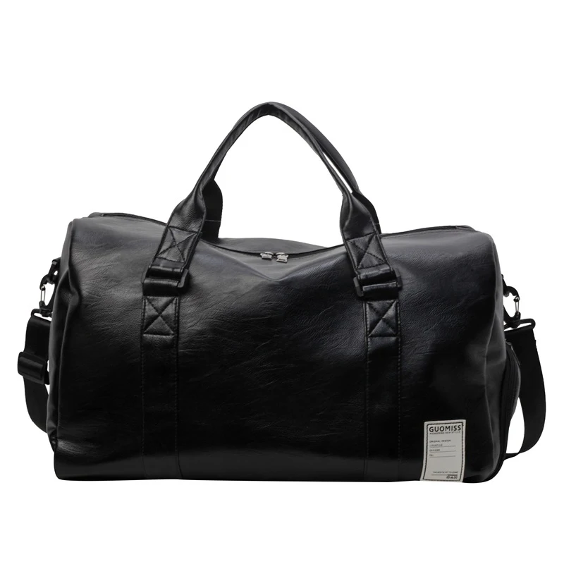 New Large Capacity Travel Bag PU Shoulder Bag Independent Shoe Compartment Sports  Fitness Bag Short Distance Travel Storage Bag