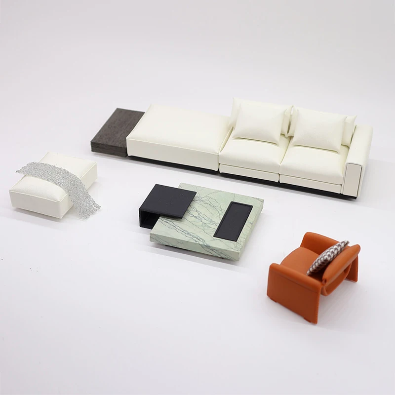 

1/20 1/25 Dollhouse Simulation Sofa Tea Table Model Dollhouse Mini Furniture Decoration Dolls House Living Scene Ornament