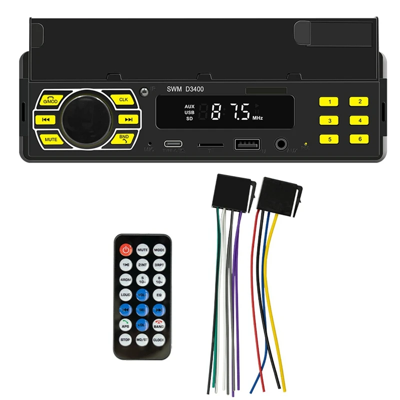 1Set 4 Channel 45W Bluetooth Car Radio Car MP3 Player Plug-In U Disk Car Radio +Cell Phone Holder Function For Car