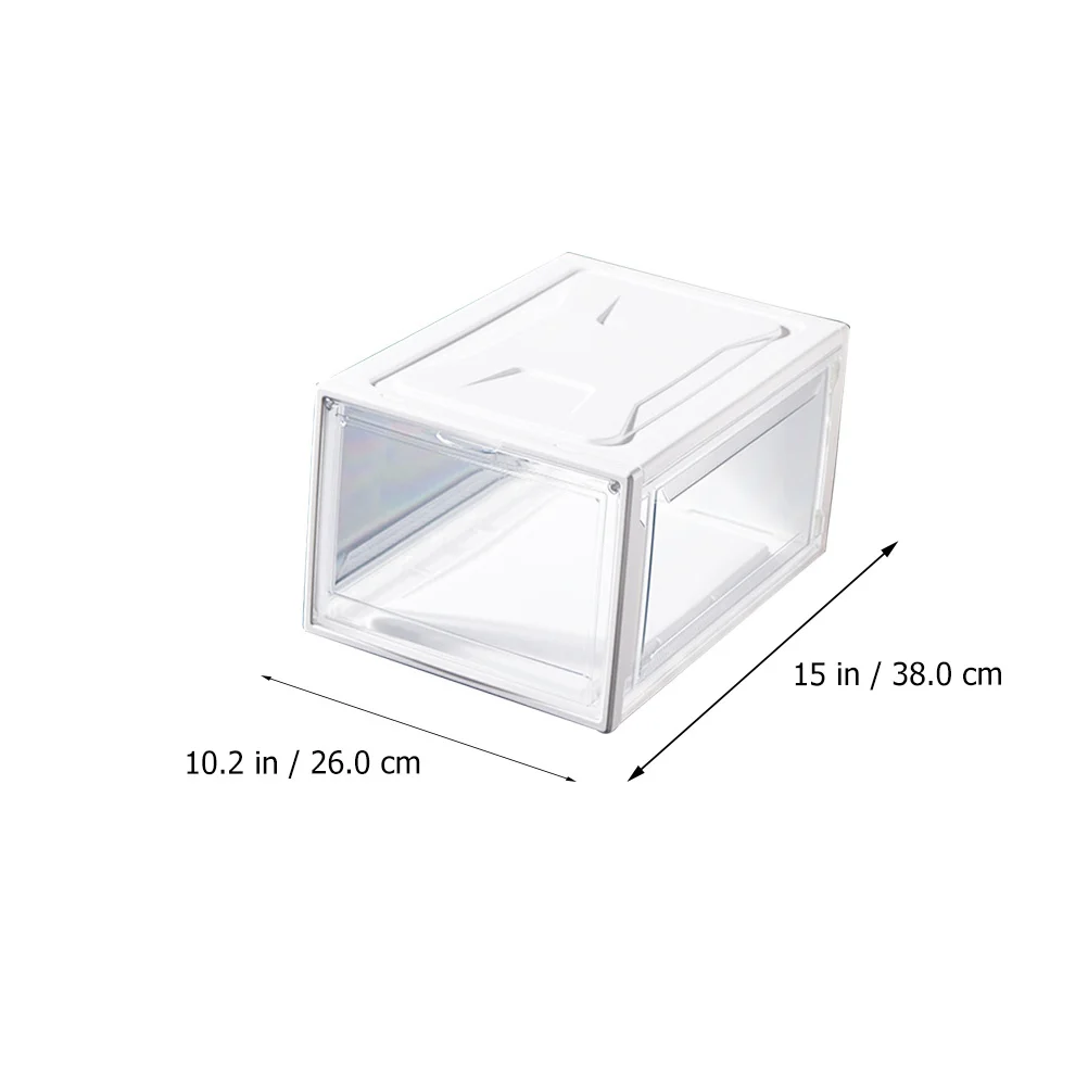 

1pc Transparent Shoe Box Stackable Pp Plastic Storage Container Household Organizer Foldable Drawer Style Sneaker Open