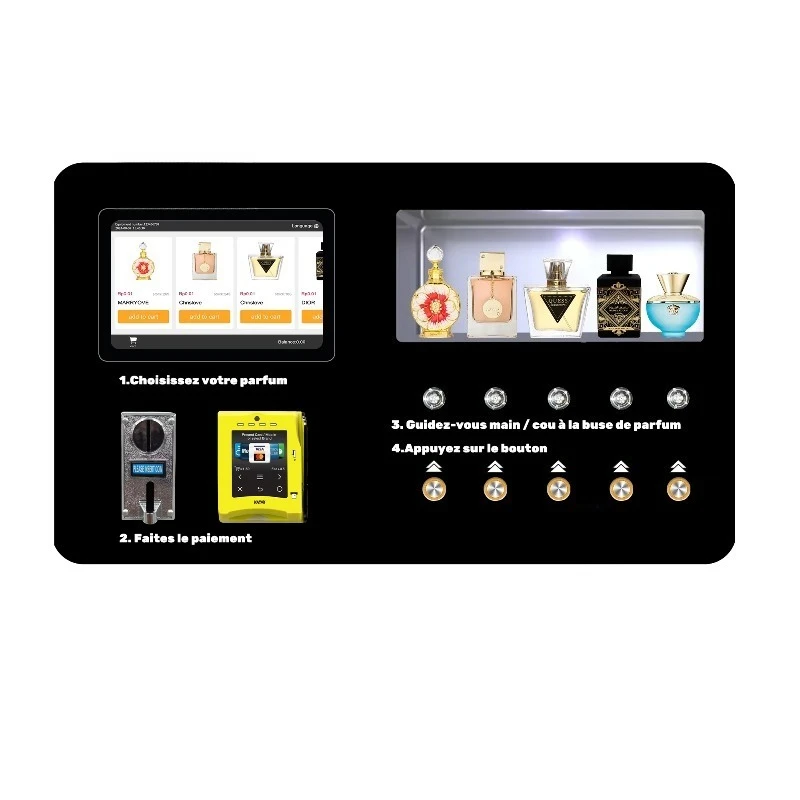 

Hot Pick Customized Intelligent Fully Automatic Spray Unmanned Vertical & Desktop Small Perfume Vending Machine