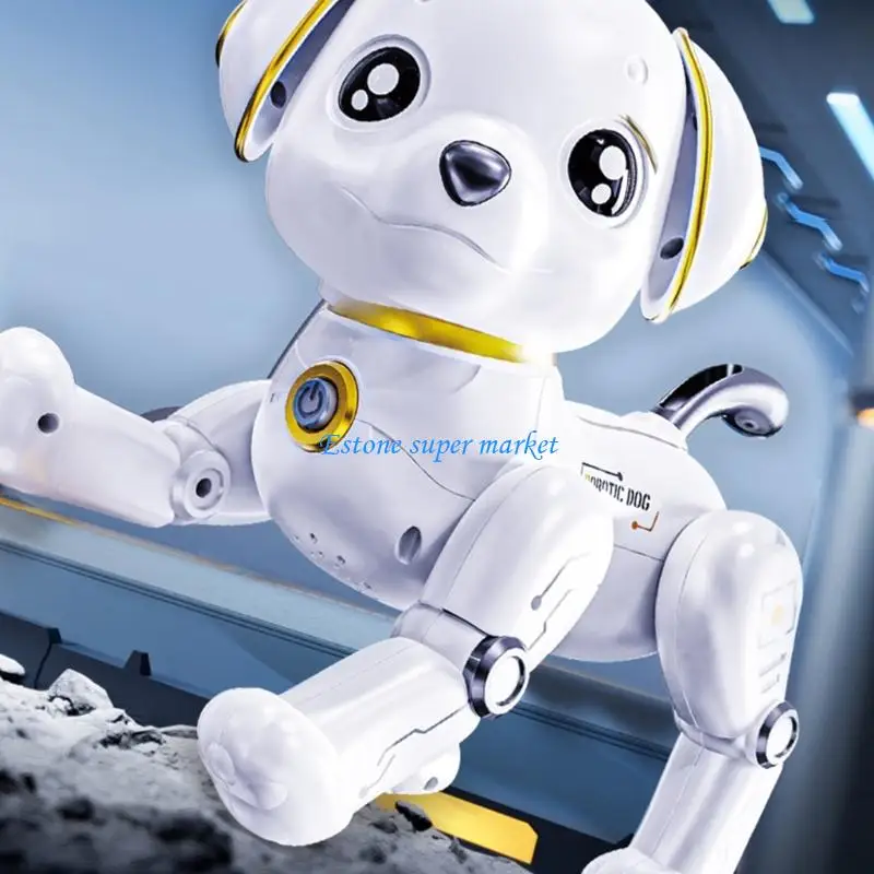 Juguete perro robótico eléctrico 090B, juguete mecánico para cachorros con Control remoto para niños, juego interacción,