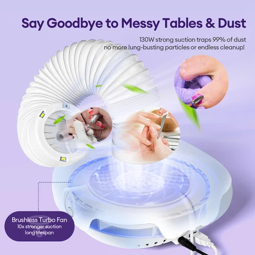 Imagen 1 del producto Potente Colector de Polvo para Uñas, Extractor de Polvo para Arte de Uñas, Aspiradora para Manicura, Suministros para Estilistas de Uñas
