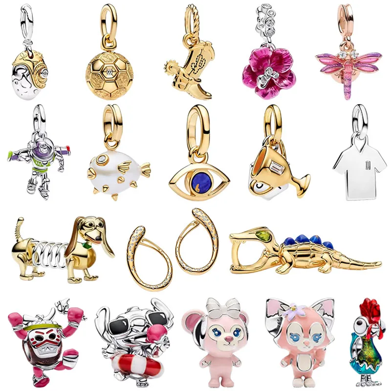 2026 Fashion Boutique 925 Silver Bead Robot Cartoon Character Bead Bracelet DIY Accessories Pendant